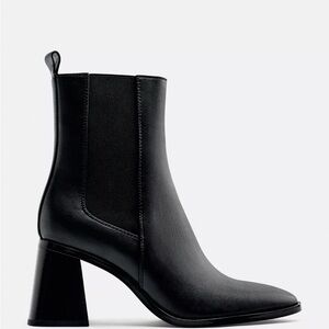 Zara Black Geometricn Heeled Boots